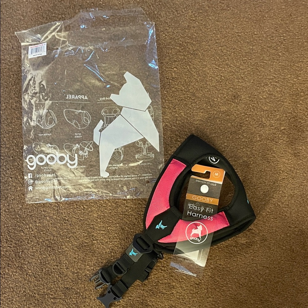 Gooby Pink and Black Easy Fit Dog Harness